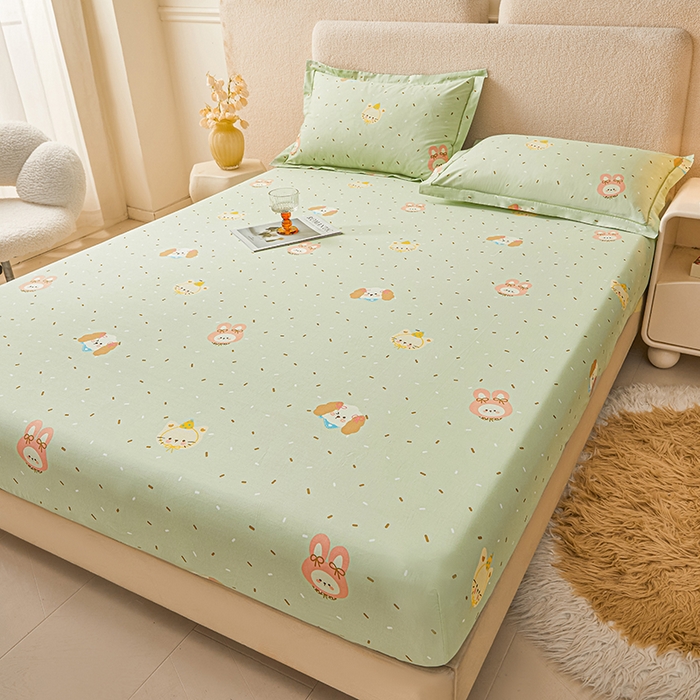 91家纺网 家纺一手货源 找家纺 名优家纺 2026新款纯色高密全棉纯棉床笠单床笠床笠单件 予甜-绿