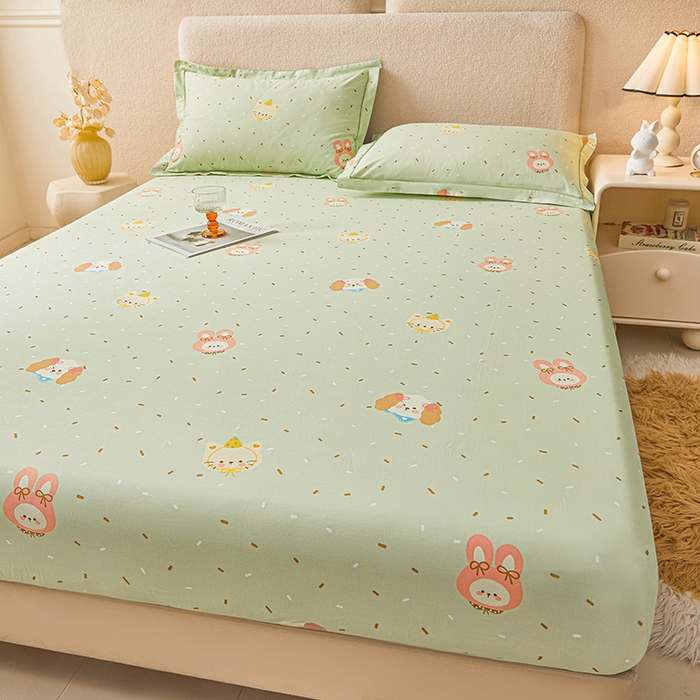 91家纺网 家纺一手货源 找家纺 名优家纺 2026新款纯色高密全棉纯棉床笠单床笠床笠单件 予甜-绿