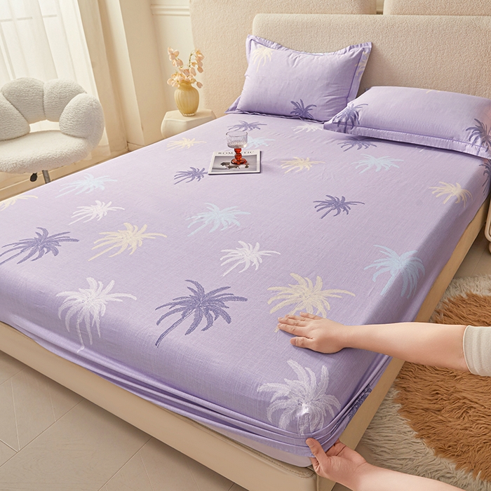 名优家纺 2026新款纯色高密全棉纯棉床笠单床笠床笠单件 云璟-紫