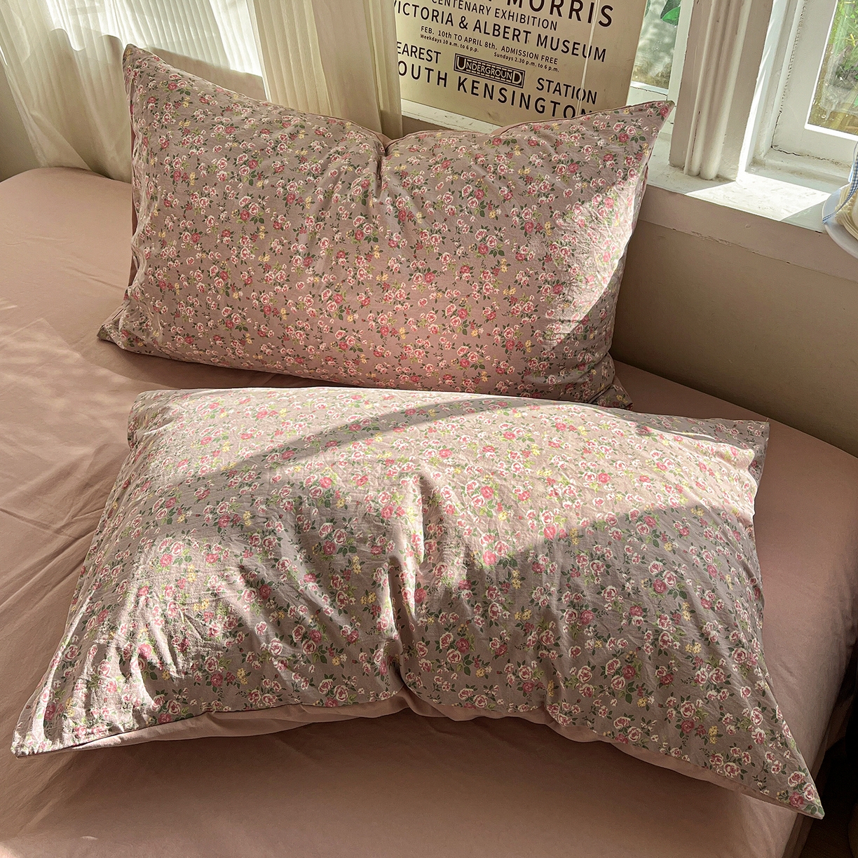 91家纺网 家纺一手货源 找家纺 水墨江南 2026新款加厚仿棉古法水洗棉小布袋款印花四件套 香妃