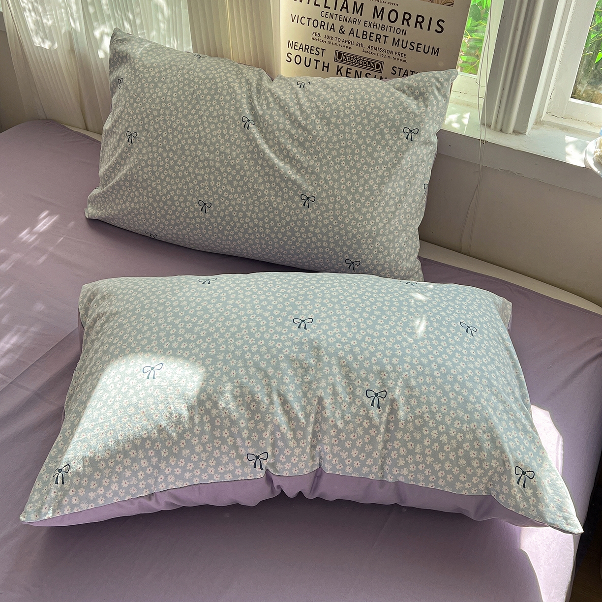 91家纺网 家纺一手货源 找家纺 水墨江南 2026新款加厚仿棉古法水洗棉小布袋款印花四件套 小浪漫