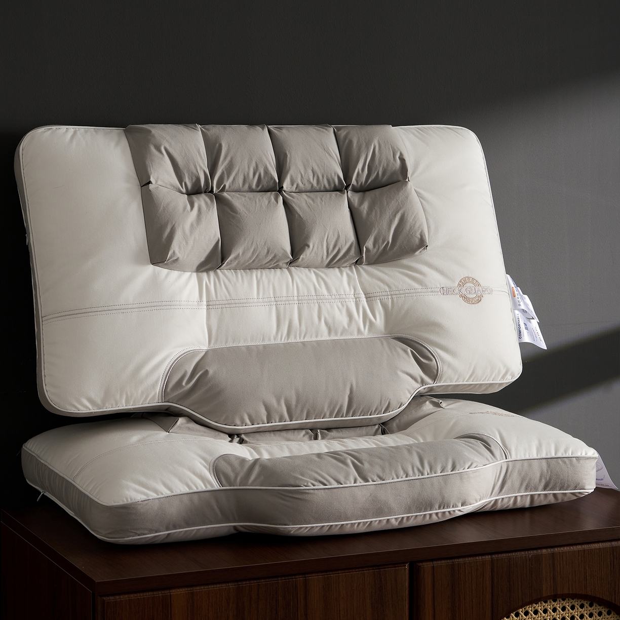 91家纺网 家纺一手货源 找家纺 （总）乐可 2025新款分区两用牵引枕全棉双向枕 枕头枕芯