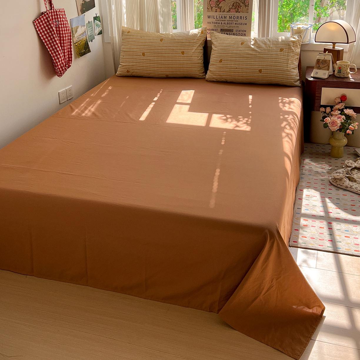 91家纺网 家纺一手货源 找家纺 水墨江南 2026新款加厚仿棉古法水洗棉小布袋款印花四件套 小南瓜