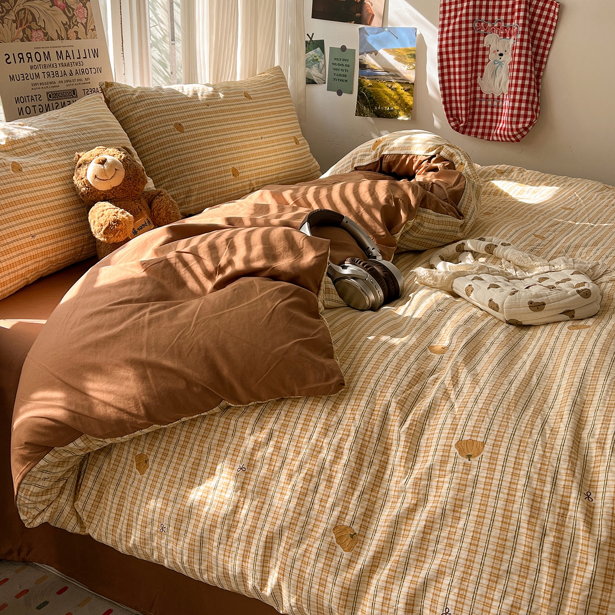 91家纺网 家纺一手货源 找家纺 水墨江南 2026新款加厚仿棉古法水洗棉小布袋款印花四件套 小南瓜