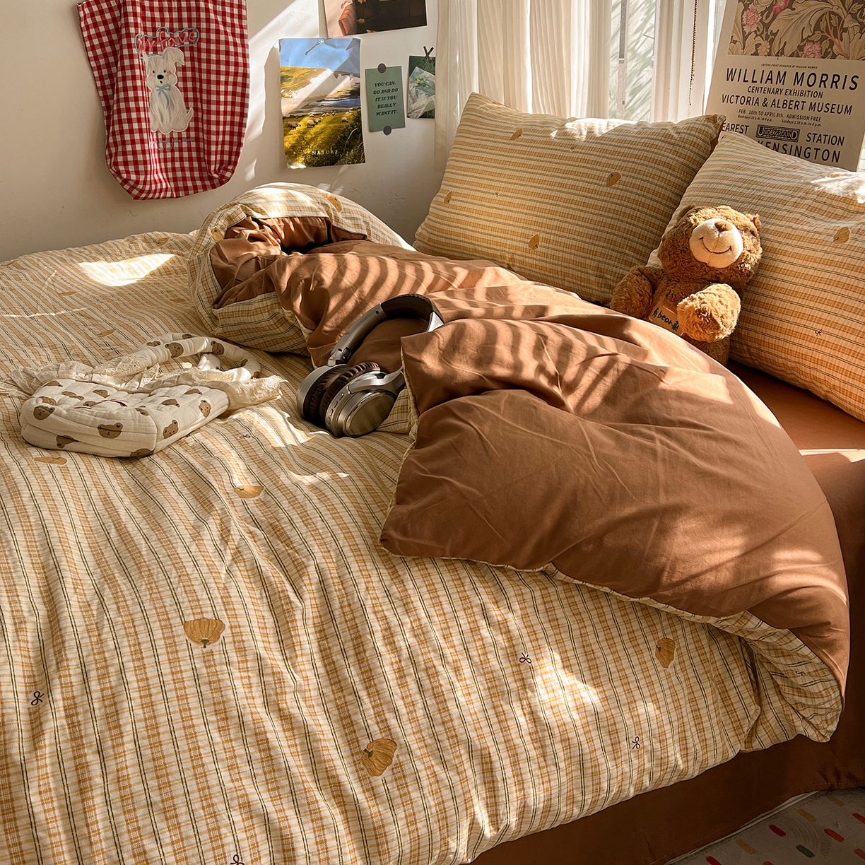 91家纺网 家纺一手货源 找家纺 水墨江南 2026新款加厚仿棉古法水洗棉小布袋款印花四件套 小南瓜