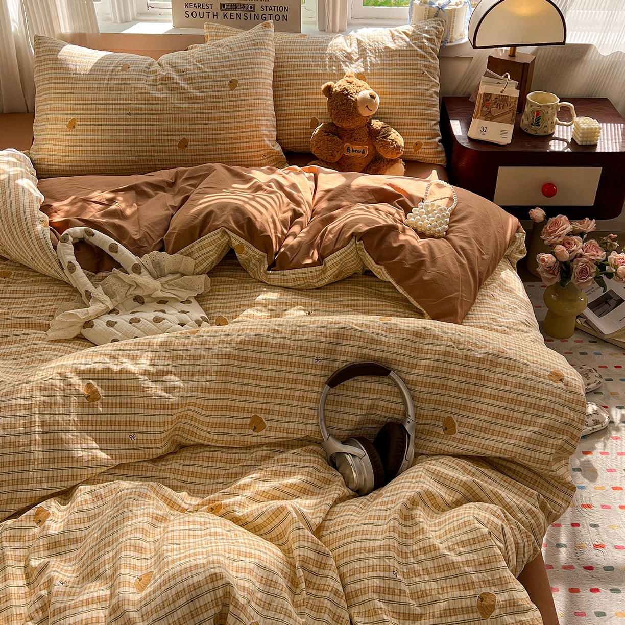 91家纺网 家纺一手货源 找家纺 水墨江南 2026新款加厚仿棉古法水洗棉小布袋款印花四件套 小南瓜