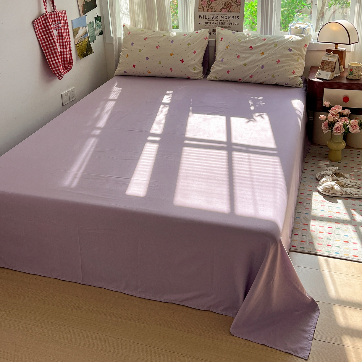 91家纺网 家纺一手货源 找家纺 水墨江南 2026新款加厚仿棉古法水洗棉小布袋款印花四件套 小兔波波