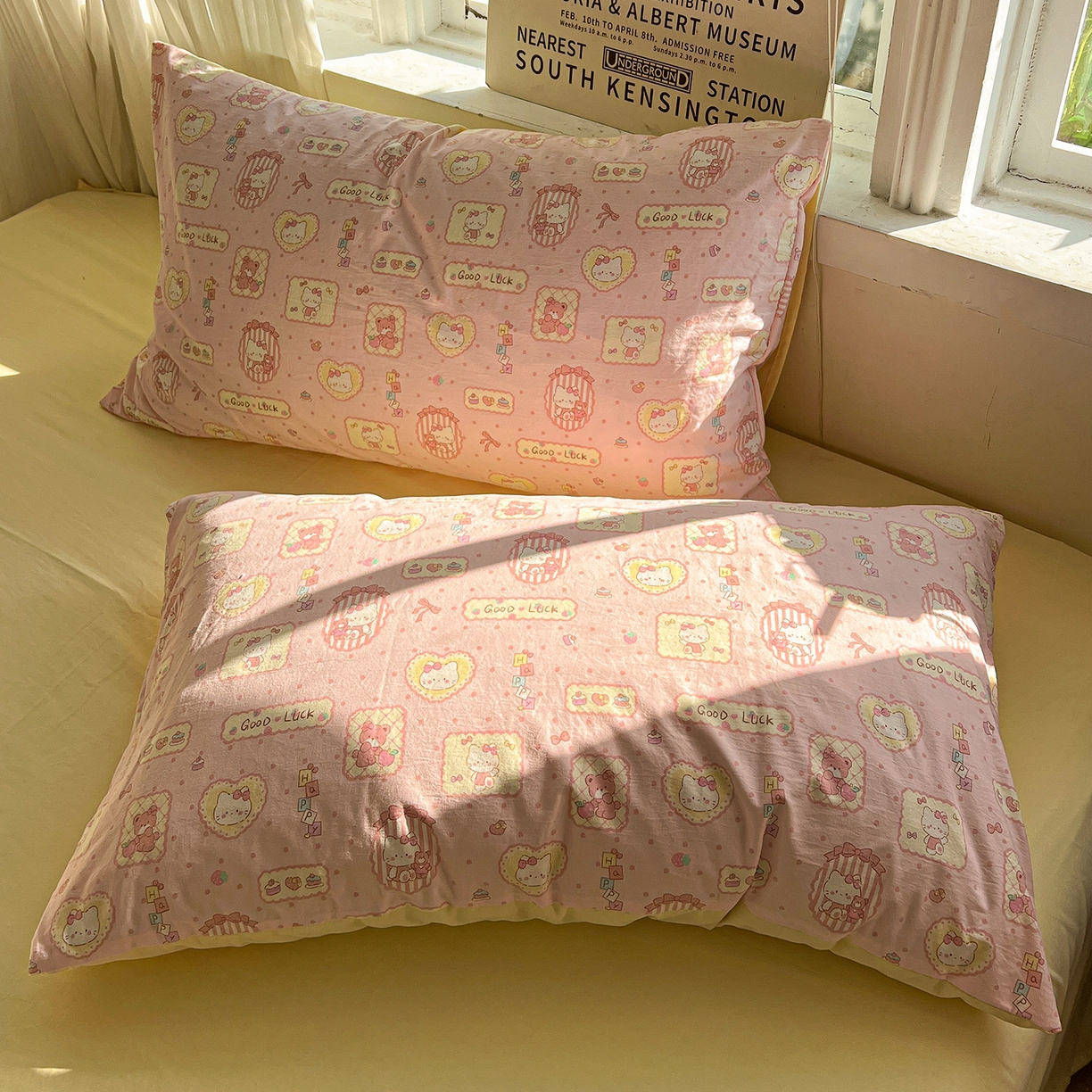 91家纺网 家纺一手货源 找家纺 水墨江南 2026新款加厚仿棉古法水洗棉小布袋款印花四件套 幸运喵