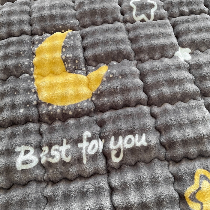 91家纺网 家纺一手货源 找家纺 奇丝雅 2025新款泡泡绒枕套加棉加厚冬季保暖毛绒牛奶绒加绒成人家用枕头套枕芯套单人学生宿舍48x74cm 月亮湾（随机裁剪）