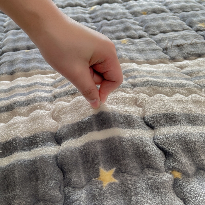 91家纺网 家纺一手货源 找家纺 奇丝雅 2025新款泡泡绒枕套加棉加厚冬季保暖毛绒牛奶绒加绒成人家用枕头套枕芯套单人学生宿舍48x74cm 繁星（随机裁剪）