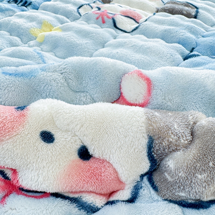 91家纺网 家纺一手货源 找家纺 奇丝雅 2025新款泡泡绒枕套加棉加厚冬季保暖毛绒牛奶绒加绒成人家用枕头套枕芯套单人学生宿舍48x74cm 趴趴狗（随机裁剪）