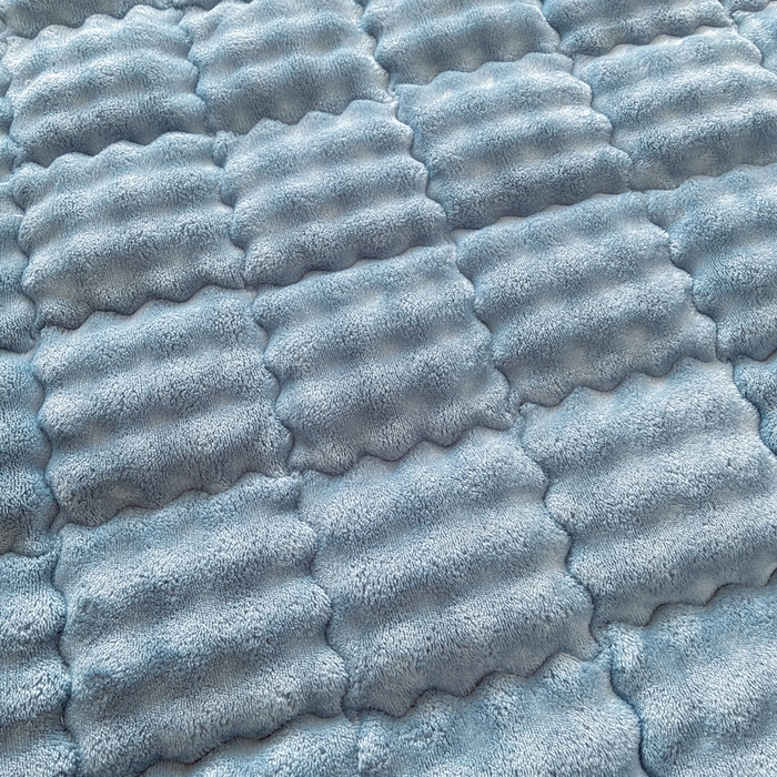 91家纺网 家纺一手货源 找家纺 奇丝雅 2025新款泡泡绒枕套加棉加厚冬季保暖毛绒牛奶绒加绒成人家用枕头套枕芯套单人学生宿舍48x74cm 柔和蓝