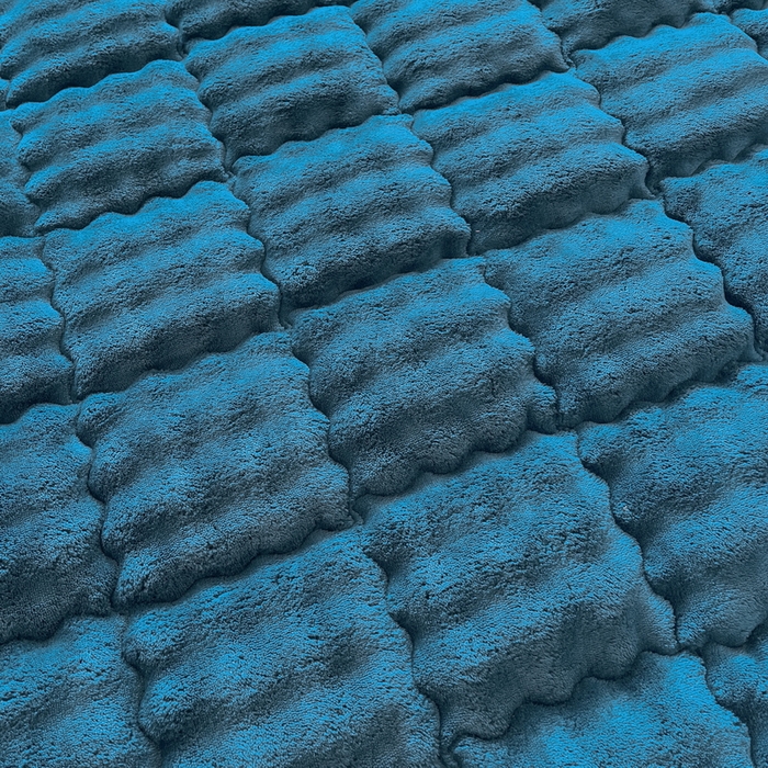 91家纺网 家纺一手货源 找家纺 奇丝雅 2025新款泡泡绒枕套加棉加厚冬季保暖毛绒牛奶绒加绒成人家用枕头套枕芯套单人学生宿舍48x74cm 暖绒蓝