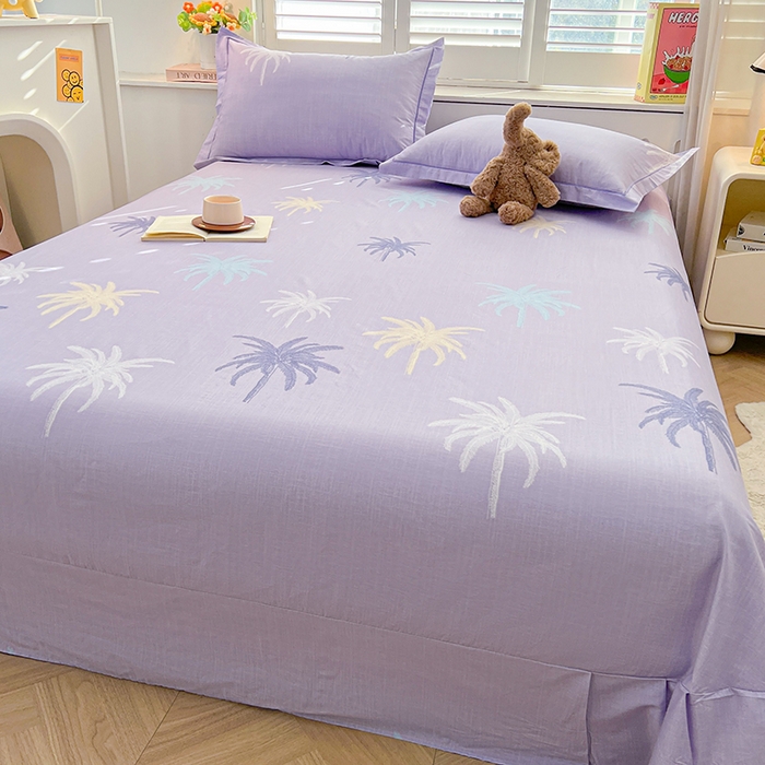 91家纺网 家纺一手货源 找家纺 名优家纺 2026新款60S13374高支密全棉印花纯色四件套 云璟-紫