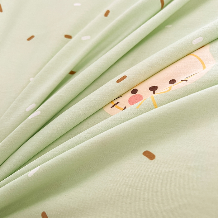 91家纺网 家纺一手货源 找家纺 名优家纺 2026新款60S13374高支密全棉印花纯色四件套 予甜-绿