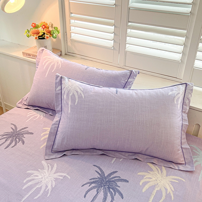 91家纺网 家纺一手货源 找家纺 名优家纺 2026新款60S13374高支密全棉印花纯色四件套 云璟-紫