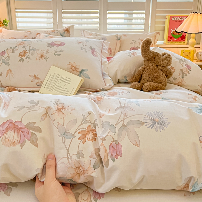 91家纺网 家纺一手货源 找家纺 名优家纺 2026新款60S13374高支密全棉印花纯色四件套 与美集