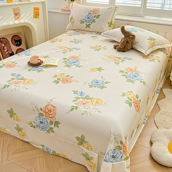 91家纺网 家纺一手货源 找家纺 名优家纺 2026新款60S13374高支密全棉印花纯色四件套 絮棠-米