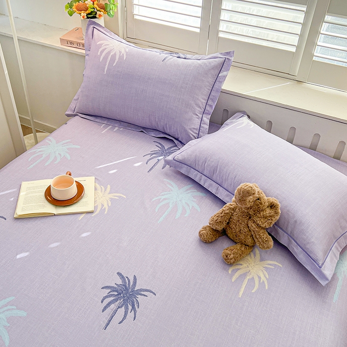 91家纺网 家纺一手货源 找家纺 名优家纺 2026新款60S13374高支密全棉印花纯色四件套 云璟-紫