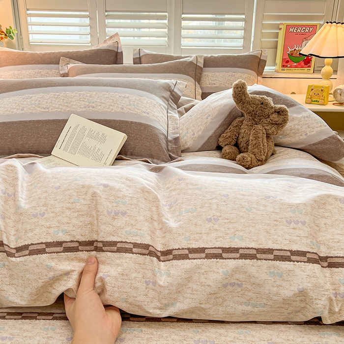 91家纺网 家纺一手货源 找家纺 名优家纺 2026新款60S13374高支密全棉印花纯色四件套 初简