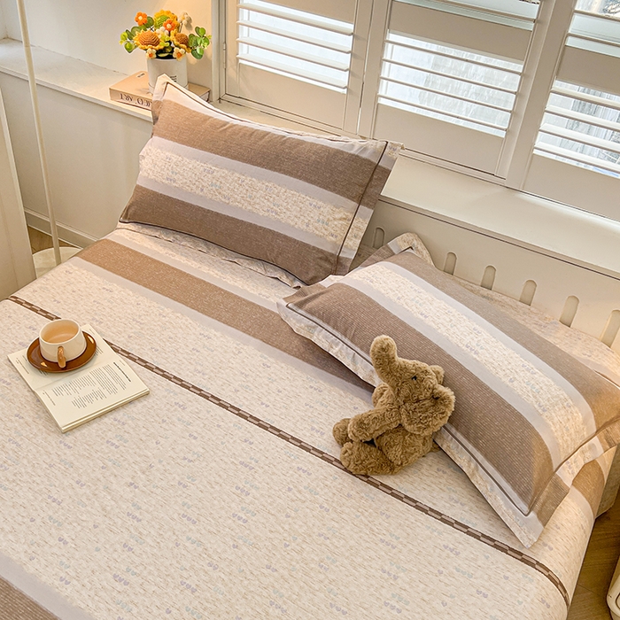 91家纺网 家纺一手货源 找家纺 名优家纺 2026新款60S13374高支密全棉印花纯色四件套 初简