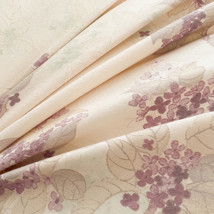 91家纺网 家纺一手货源 找家纺 名优家纺 2026新款60S13374高支密全棉印花纯色四件套 春日序-紫