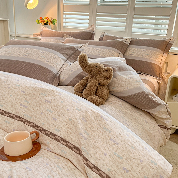 91家纺网 家纺一手货源 找家纺 名优家纺 2026新款60S13374高支密全棉印花纯色四件套 初简