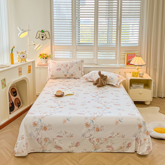 91家纺网 家纺一手货源 找家纺 名优家纺 2026新款60S13374高支密全棉印花纯色四件套 与美集