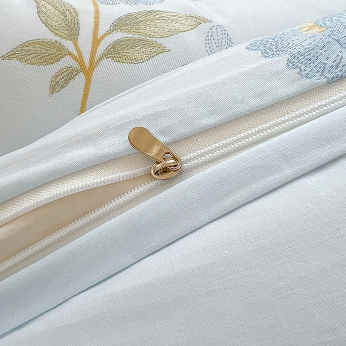 91家纺网 家纺一手货源 找家纺 名优家纺 2026新款60S13374高支密全棉印花纯色四件套 绣花仙-蓝