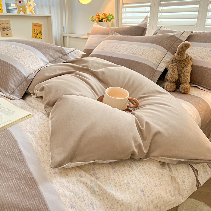 91家纺网 家纺一手货源 找家纺 名优家纺 2026新款60S13374高支密全棉印花纯色四件套 初简