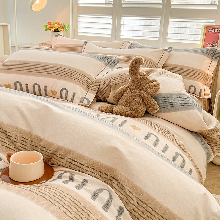 91家纺网 家纺一手货源 找家纺 名优家纺 2026新款60S13374高支密全棉印花纯色四件套 初见