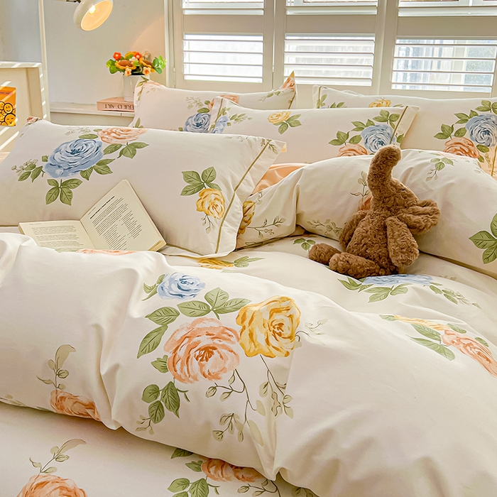 91家纺网 家纺一手货源 找家纺 名优家纺 2026新款60S13374高支密全棉印花纯色四件套 絮棠-米