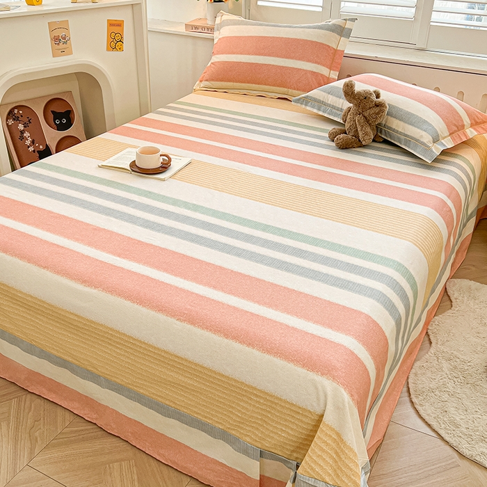 91家纺网 家纺一手货源 找家纺 名优家纺 2026新款60S13374高支密全棉印花纯色四件套 暖冬-桔