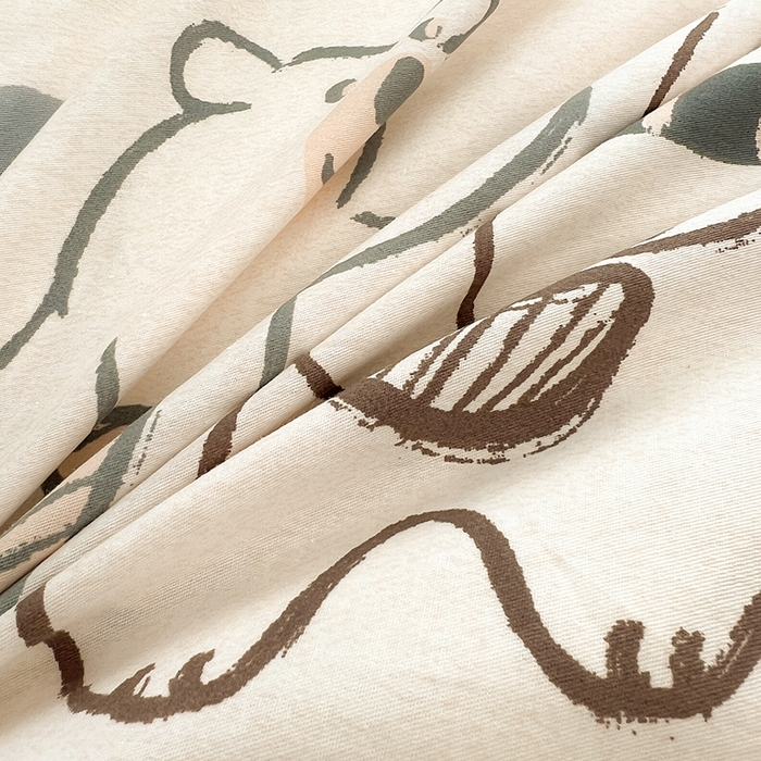 91家纺网 家纺一手货源 找家纺 名优家纺 2026新款60S13374高支密全棉印花纯色四件套 熊派对-米