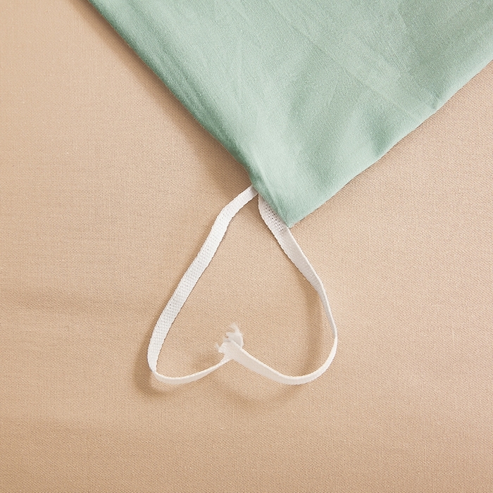 91家纺网 家纺一手货源 找家纺 名优家纺 2026新款60S13374高支密全棉印花纯色四件套 莫奈绿+奶黄