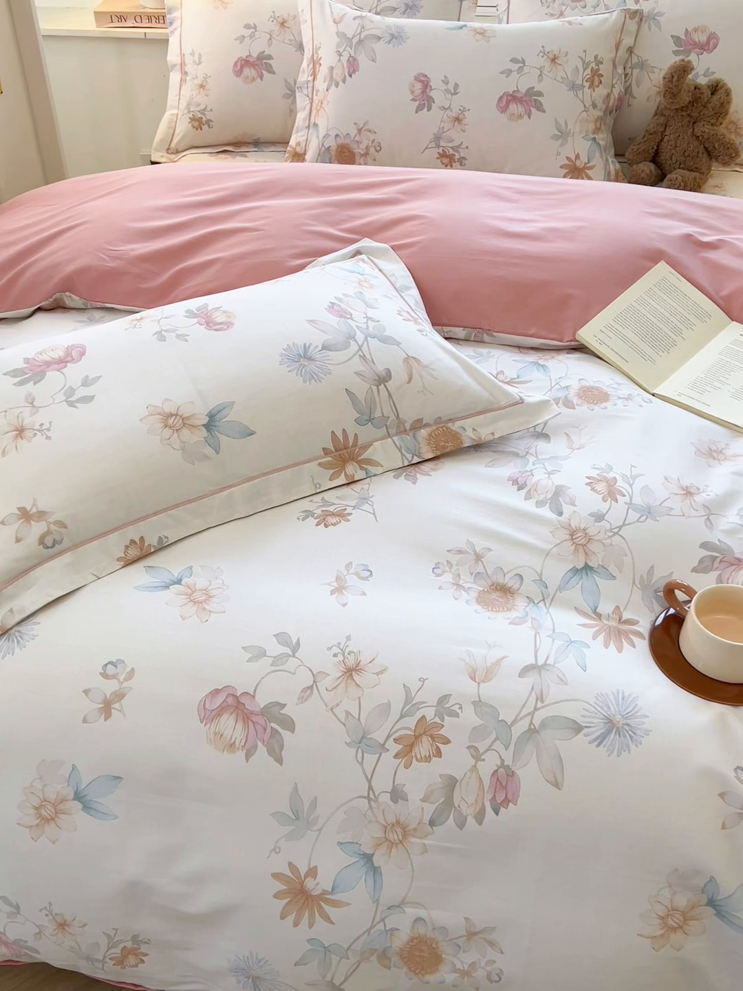 91家纺网 家纺一手货源 找家纺 名优家纺 2026新款60S13374高支密全棉印花纯色四件套 与美集