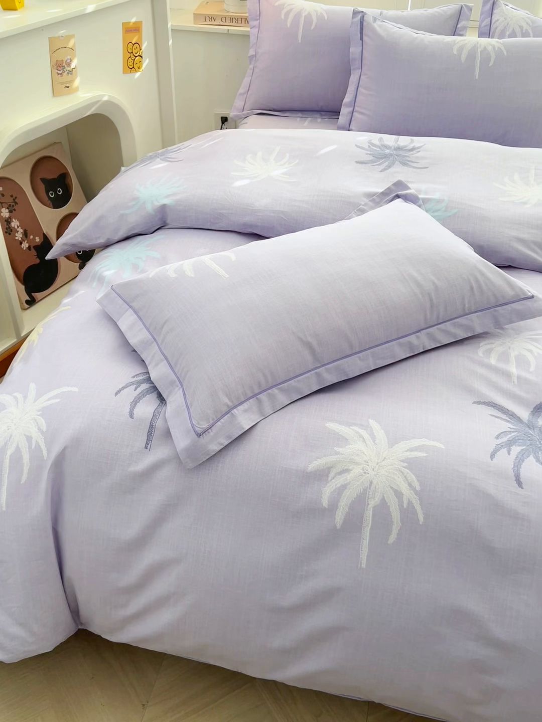 91家纺网 家纺一手货源 找家纺 名优家纺 2026新款60S13374高支密全棉印花纯色四件套 云璟-紫