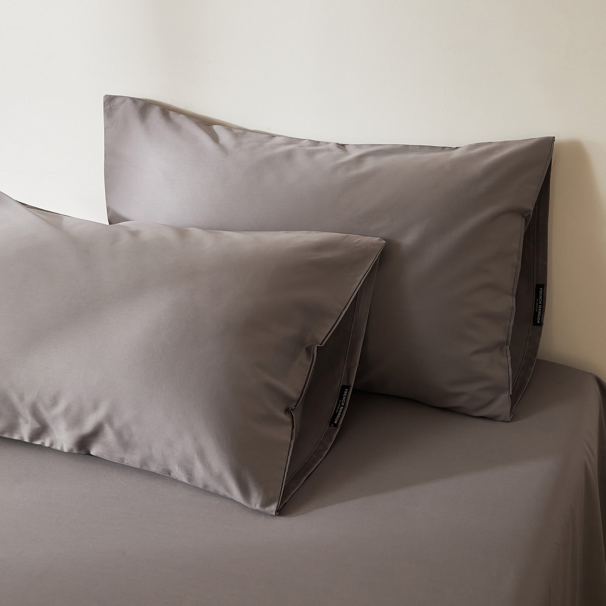 91家纺网 家纺一手货源 找家纺 EH家居 2026新款长绒棉安缦之境单品系列单枕套 AA版-安缦之境-冰岛灰