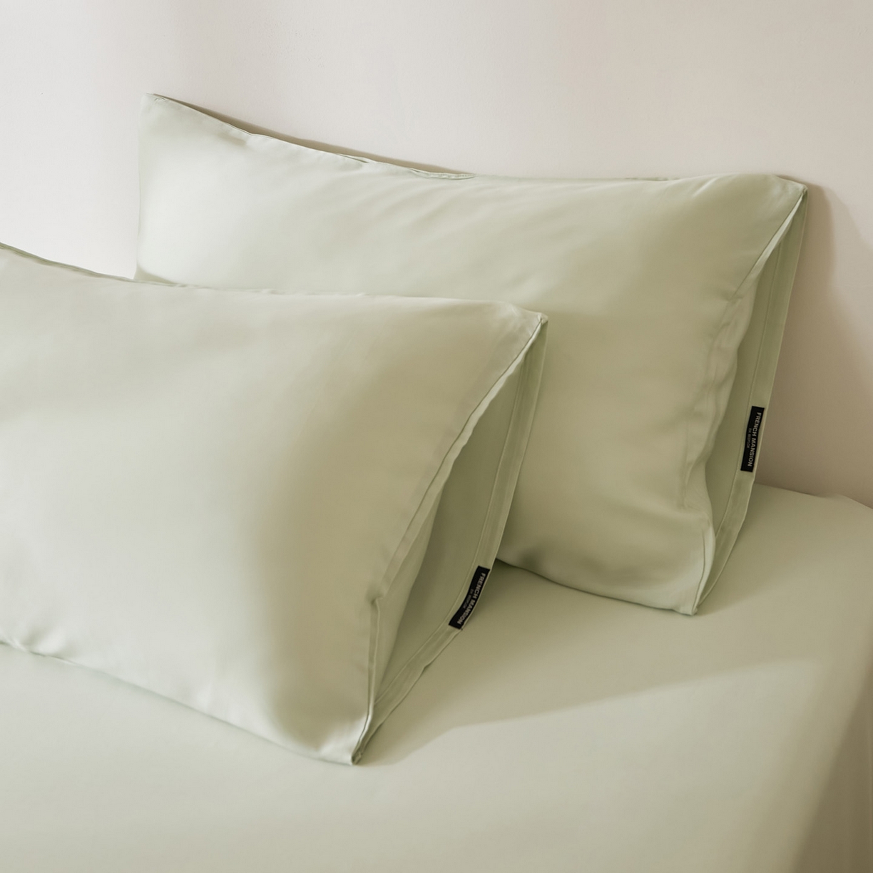 91家纺网 家纺一手货源 找家纺 EH家居 2026新款长绒棉安缦之境单品系列单枕套 AA版-安缦之境-烟雨青