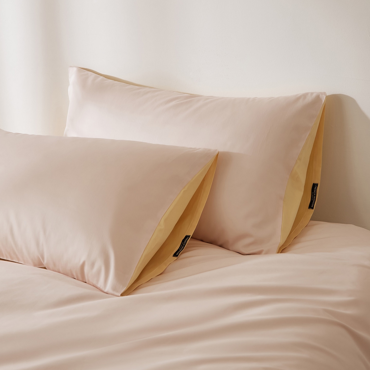 91家纺网 家纺一手货源 找家纺 EH家居 2026新款长绒棉安缦之境单品系列单枕套 AB版-安缦之境-奶盖粉