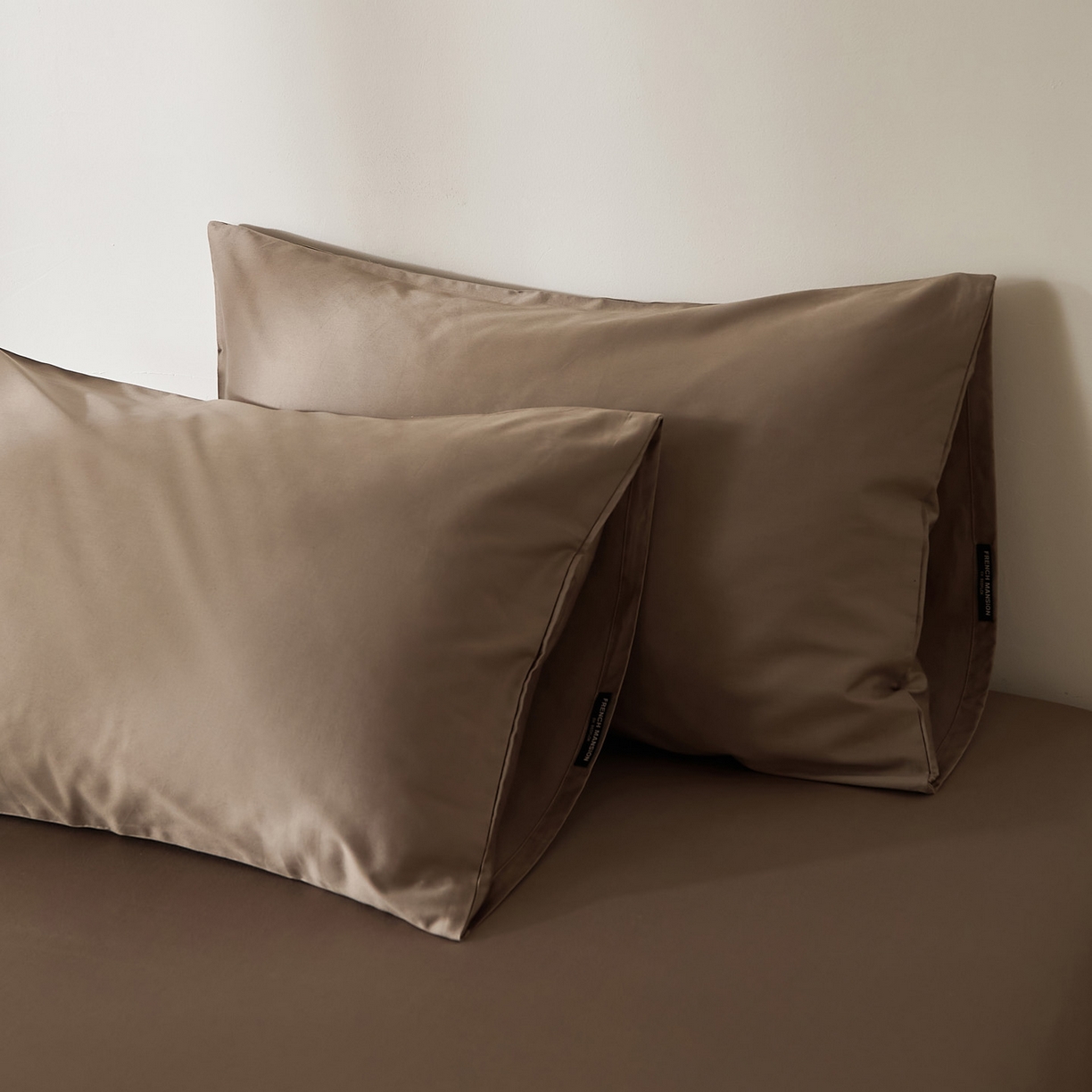 91家纺网 家纺一手货源 找家纺 EH家居 2026新款长绒棉安缦之境单品系列单枕套 AA版-安缦之境-秋山棕