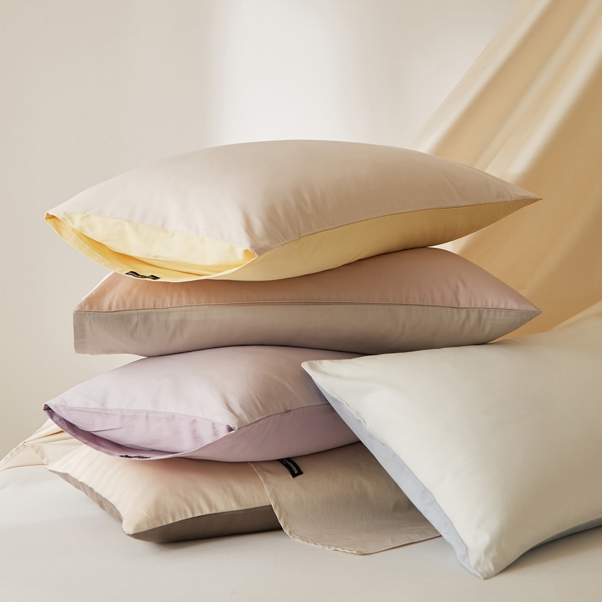 91家纺网 家纺一手货源 找家纺 EH家居 2026新款长绒棉安缦之境单品系列单枕套 组合图仅供展示