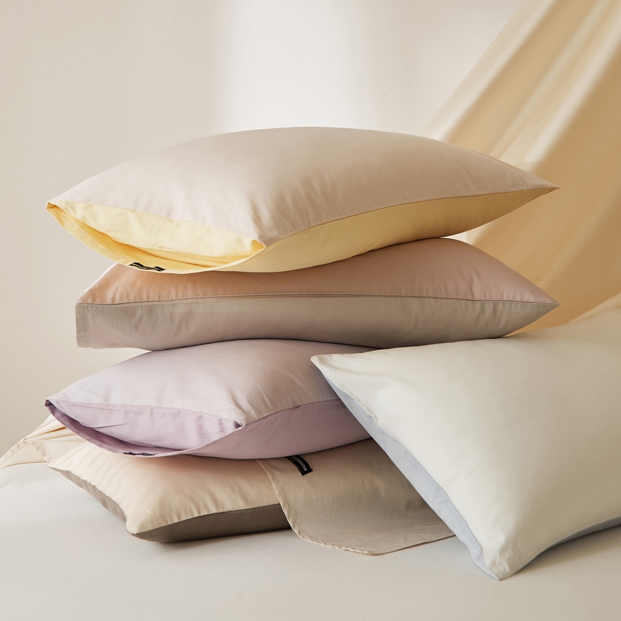 91家纺网 家纺一手货源 找家纺 EH家居 2026新款长绒棉安缦之境单品系列单枕套 组合图仅供展示