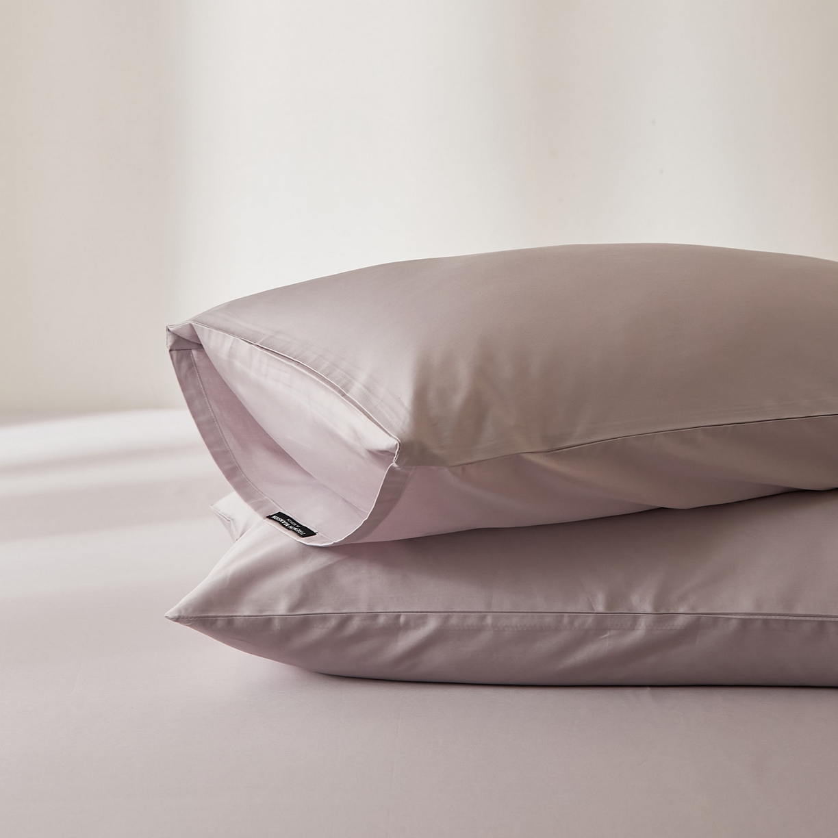 91家纺网 家纺一手货源 找家纺 EH家居 2026新款长绒棉安缦之境单品系列单枕套 AA版-安缦之境-灰樱紫