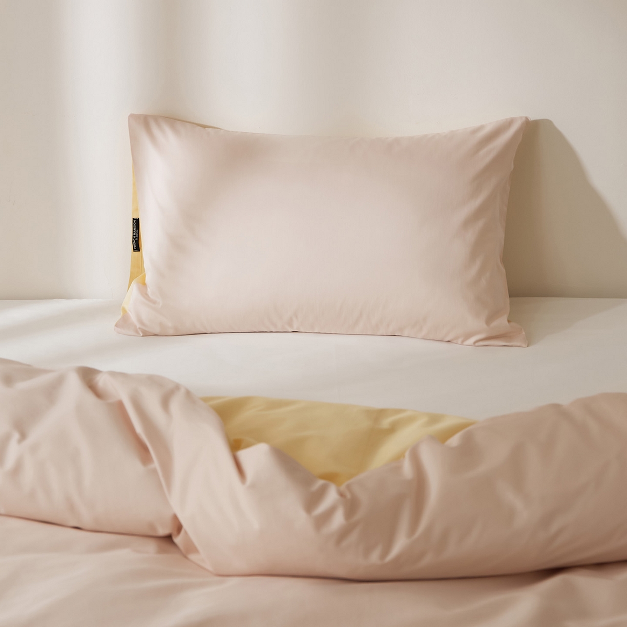 91家纺网 家纺一手货源 找家纺 EH家居 2026新款长绒棉安缦之境单品系列单枕套 AB版-安缦之境-奶盖粉