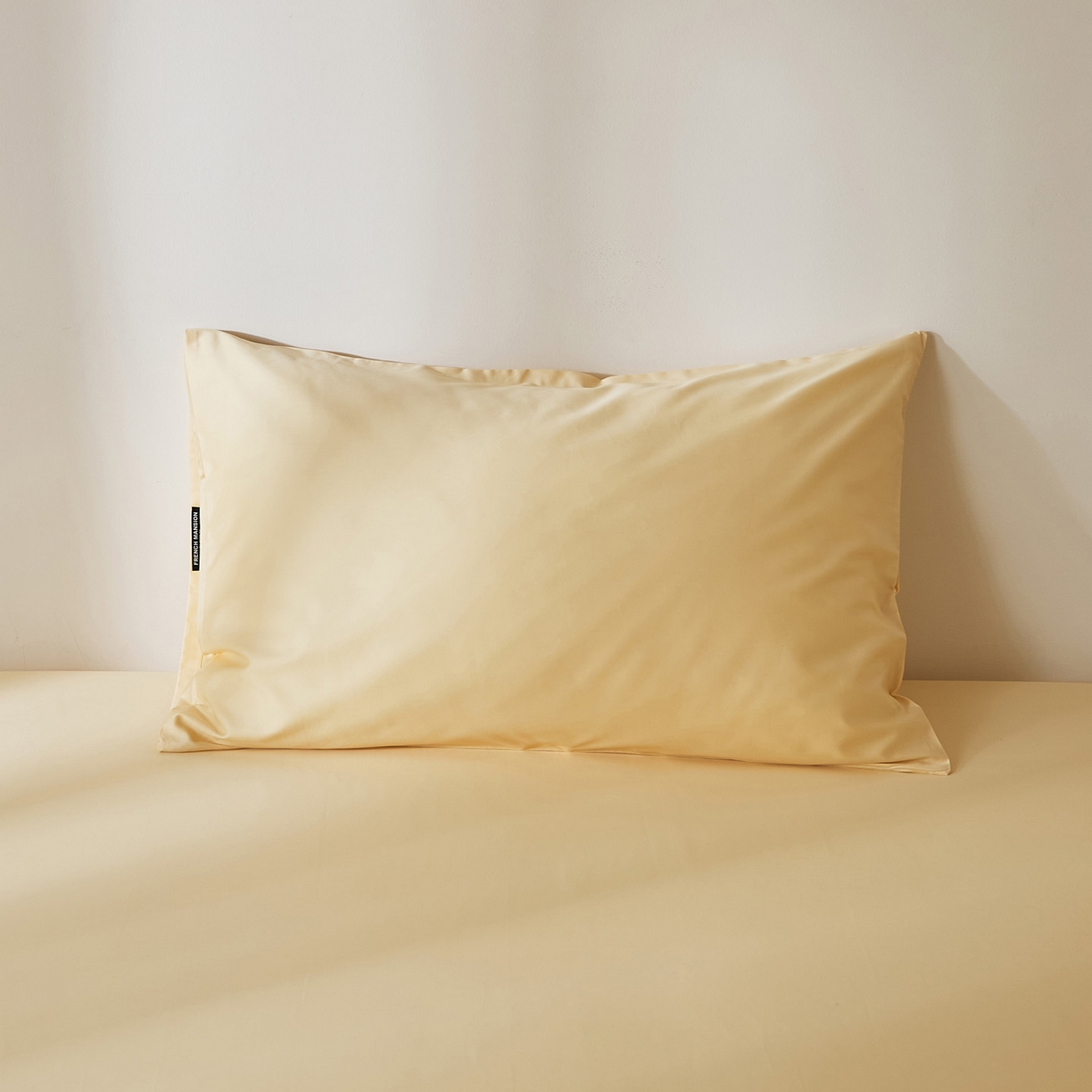 91家纺网 家纺一手货源 找家纺 EH家居 2026新款长绒棉安缦之境单品系列单枕套 AA版-安缦之境-奶盖黄