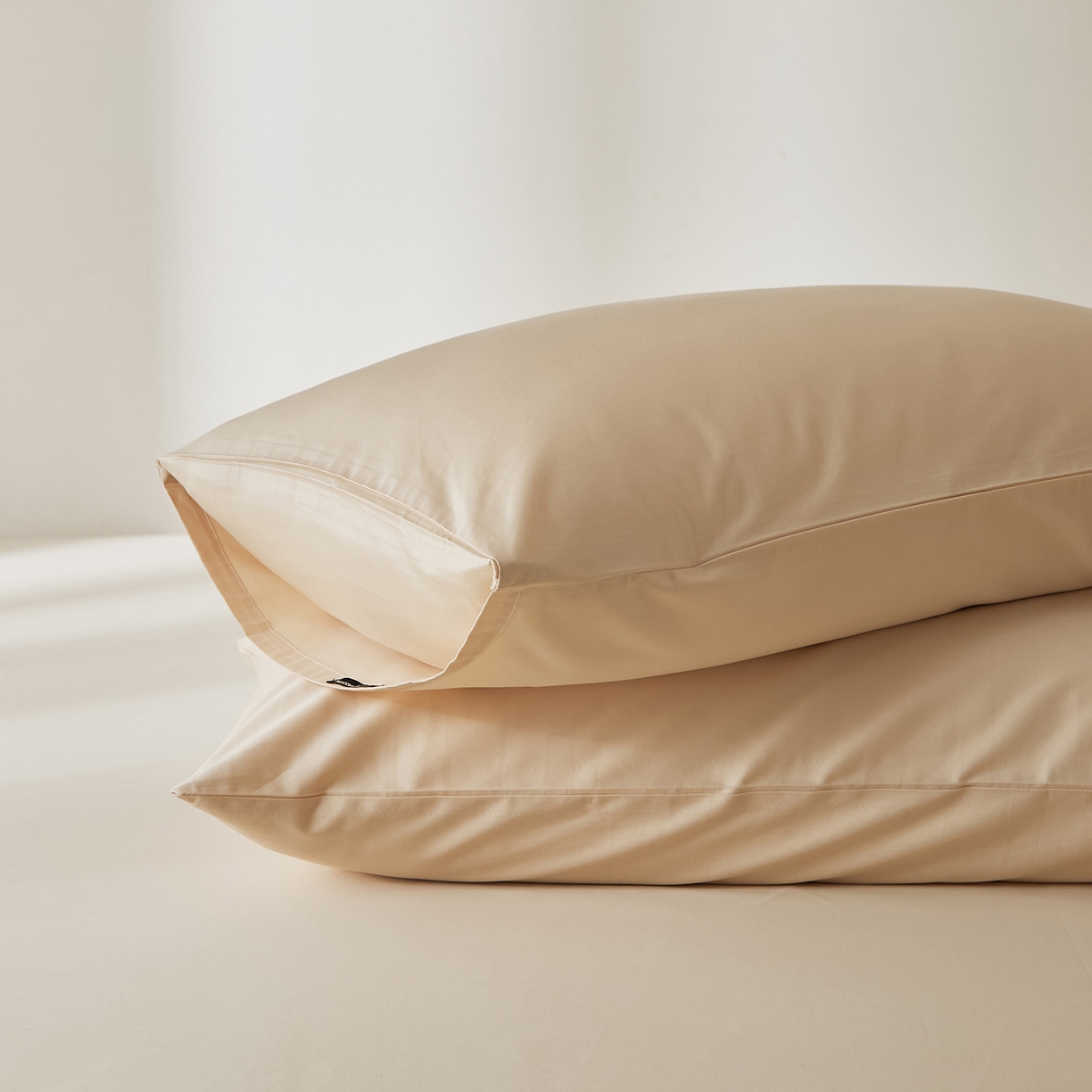 91家纺网 家纺一手货源 找家纺 EH家居 2026新款长绒棉安缦之境单品系列单枕套 AA版-安缦之境-浅香槟色