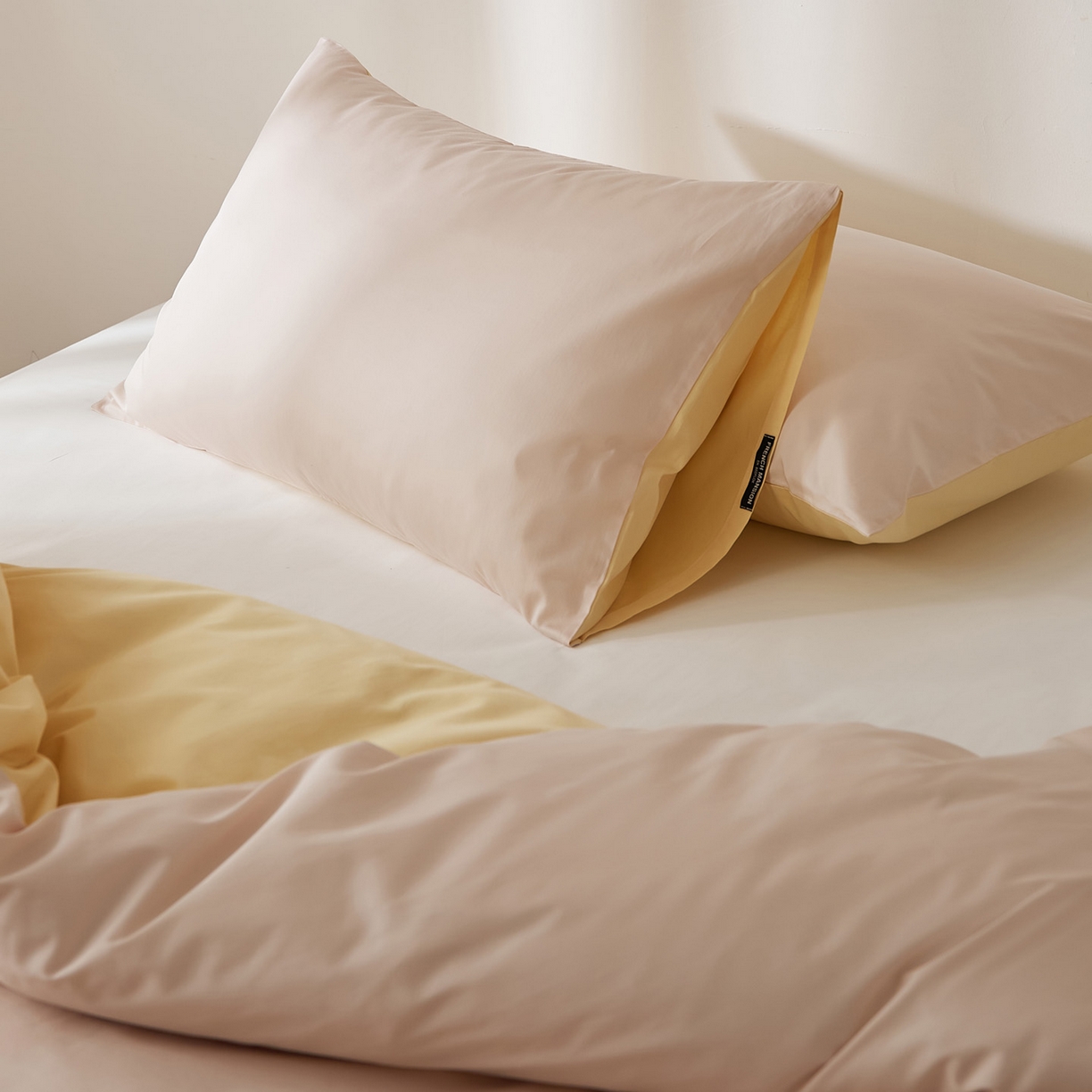 91家纺网 家纺一手货源 找家纺 EH家居 2026新款长绒棉安缦之境单品系列单枕套 AB版-安缦之境-奶盖粉