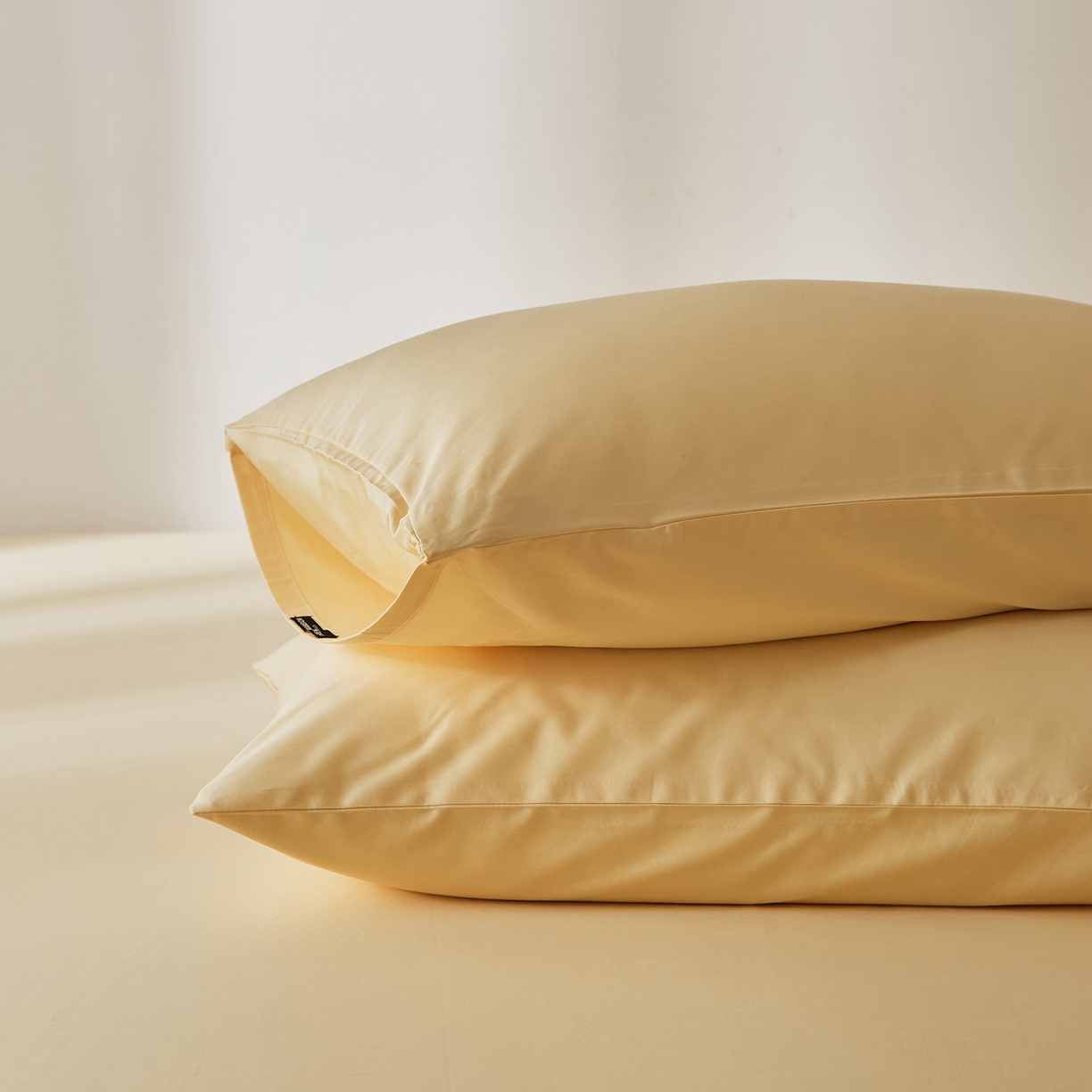 91家纺网 家纺一手货源 找家纺 EH家居 2026新款长绒棉安缦之境单品系列单枕套 AA版-安缦之境-奶盖黄