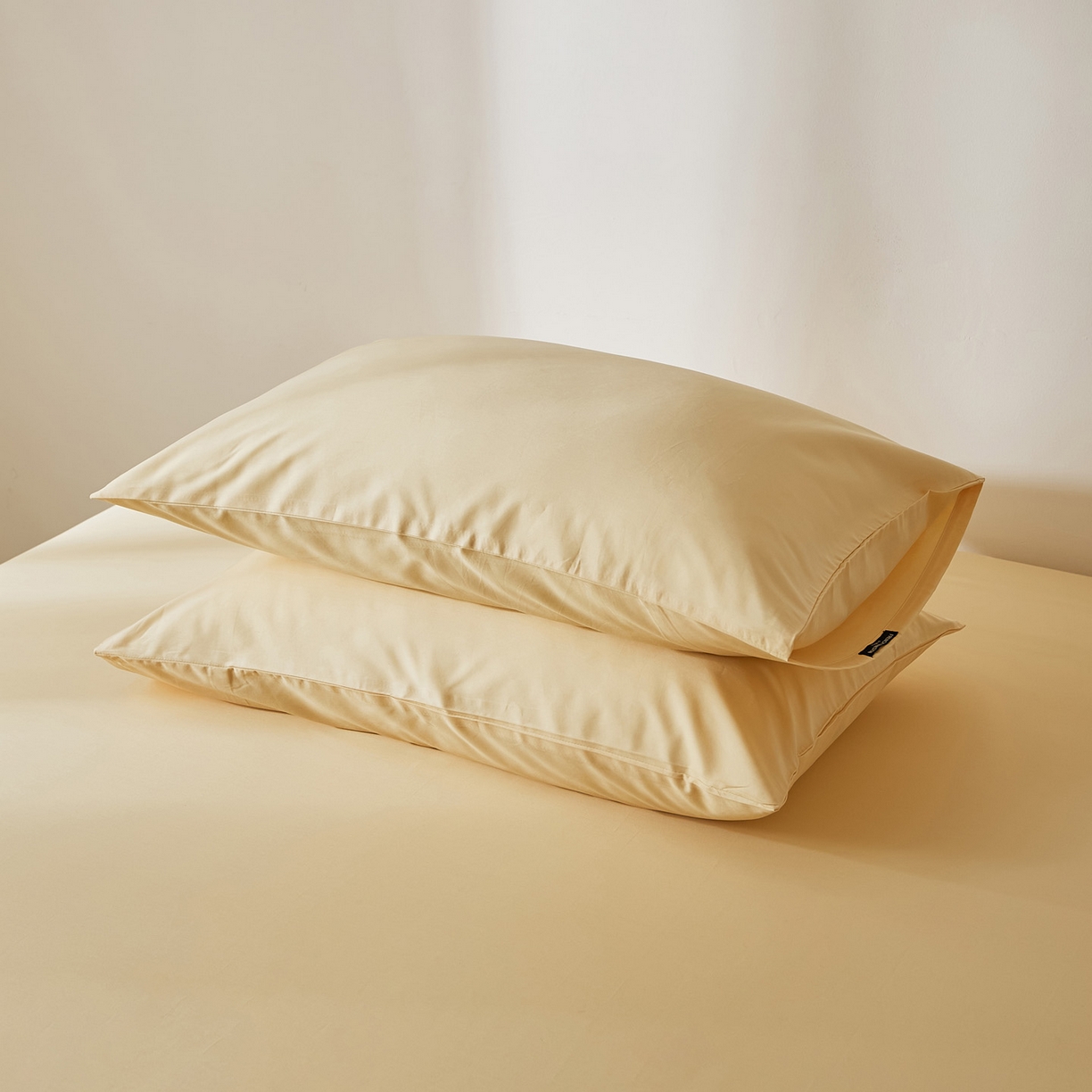 91家纺网 家纺一手货源 找家纺 EH家居 2026新款长绒棉安缦之境单品系列单枕套 AA版-安缦之境-奶盖黄